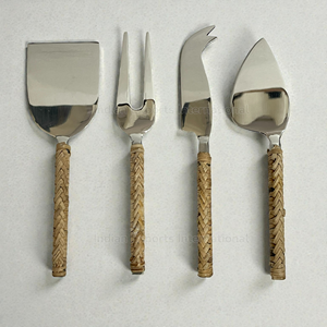 Juego de Cubiertos de Acero Inoxidable con Mangos de Ratán, Diseño de Lujo, Aptos para Lavavajillas y Congelador, Ligeros y Portátiles: Cuchara/Tenedor/Cuchillo/Palillos - Product Image 6