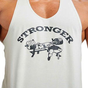 Camiseta sin mangas personalizada al por mayor para hombre, de alta calidad, transpirable, anti-bolitas, de poliéster/algodón, estilo urbano. - Product Image 6