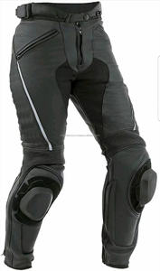 Pantalon de moto en cuir noir pour hommes Pantalon de protection de moto Pantalon de motard en cuir de protection par Boomletcorp. - Product Image 2