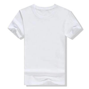 T-shirt col rond 100 % coton pur respirant avec logo personnalisé brodé pour réunion de classe, couleur blanche - Product Image 2