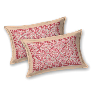 Heritage <b>King</b> Size Jaipuri Cotton Bedsheet Pink Ethnic Print Bedding Set for Home Hotel and Resort Use - Product Image 4