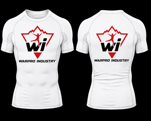 Warpro Industry Men's Short Sleeve Rash Guard <b>Compression</b> <b>Shirt</b> Quick Dry Printed Sport Top White - Product Image 3