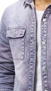 Chemise en jean vintage 2025 pour homme, décontractée, couleur unie, manches longues, effet délavé - Product Image 5