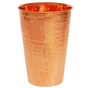 Vaso de Cobre Martillado Ecológico con Tapa, Taza Portátil de Pared Simple para Hogar, Hotel, Fiestas, Decoración de Mesa, Caja de Regalo - Product Image 3