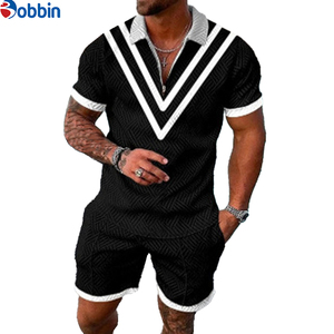 Conjunto Deportivo Corto para Hombre, Talla Grande, con Logotipo Personalizado, Colección de Verano, Cómodo y Transpirable, Ropa de Playa - Product Image 1
