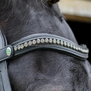Bandeau de tête de cheval en cuir de cheval orné de cristaux, équipement de course équestre de qualité supérieure, fabricant et grossiste - Product Image 4