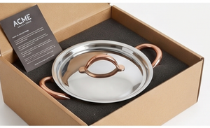 Stainless Steel Round Casserole Pot With Lid <b>Copper</b> Handles Induction Cooktop Compatible Durable Modern Design Perfect For Meals - Product Image 5