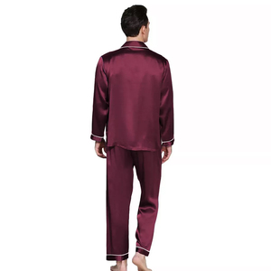 Ensemble de pyjama en satin de luxe sur mesure pour hommes, 100% soie, vêtements de nuit, pyjama en soie 2 pièces, prix de gros, prix bas - Product Image 4