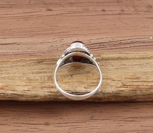 Anillo de Plata de Ley 925 con Bisel de Jade Rojo Natural al por Mayor, Estilo Clásico para Bodas y Fiestas, Joyería de Regalo para Mujer - Product Image 6