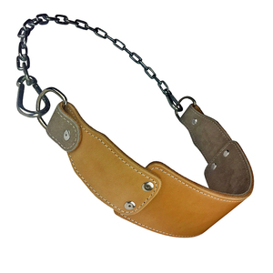 Chain-Adjustable Dipping Gym Belt <b>Back</b> <b>Support</b> for Unisex Bodybuilding Heavy Duty Leather Cross Training Waist Trimmer - Product Image 1