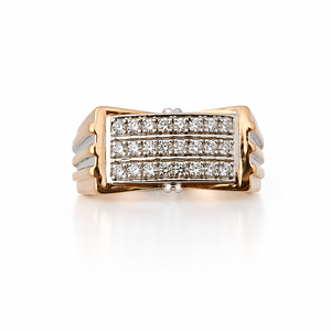 แหวนแต่งงานทรงเรขาคณิตประดับเพชรทองคำ 14K ยี่ห้อ Namivaa สำหรับผู้ชาย พร้อมการฝังแบบไมโครอินเซิร์ตบาร์เซ็ตติ้ง - Product Image 2