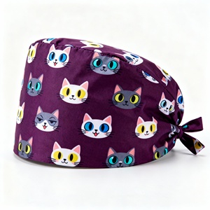 Gorros de Enfermera Unisex con Estampado de Dibujos Animados Personalizados, Gorro de Trabajo para Doctor, Gorro Quirúrgico Ajustable para Uniforme de Enfermera - Product Image 4