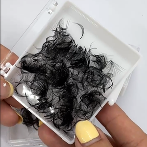 Extensions de cils préfabriquées faites à la main de haute qualité, volume intense, en fibres synthétiques 10D/14D/16D/20D, longues, naturelles, noir mat, très demandées - Product Image 2