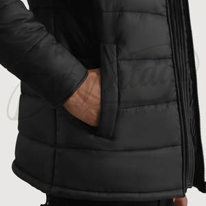 Veste matelassée bleu marine contrastée pour homme, parka d'hiver à capuche multi-poches, style utilitaire chaud, manteau cargo matelassé pour l'extérieur - Product Image 6