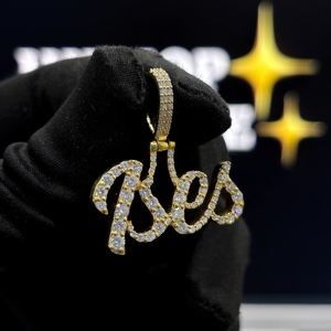 <b>Custom</b> Ises Script <b>Name</b> Pendant 925 Sterling Silver VVS Moissanite Gold Plated Hip Hop Everyday Wear <b>Necklace</b> Charm - Product Image 3