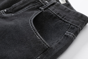 Jeans en denim pour hommes, coupe ample et large, brodés, style vintage délavé, fermeture boutonnée, 100% coton, vente en gros fabricant, services OEM ODM - Product Image 6