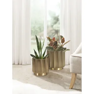Vase à fleurs en métal fait main de luxe, élégant support pour arrangements floraux pour maisons contemporaines, hôtels de luxe, villas design - Product Image 3