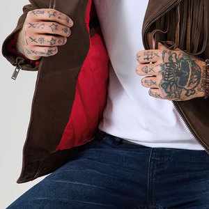 Men's Premium Genuine Suede Leather <b>Fringe</b> <b>Jacket</b> Winter Wear Plain Dyed Finish All Sizes Custom OEM Wholesale Factory Direct - Product Image 5