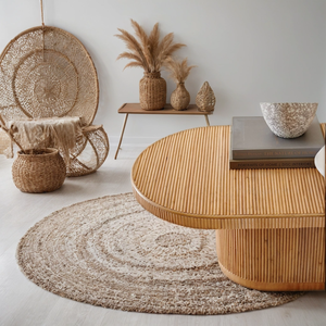 Mango Wood <b>Oval</b> <b>Coffee</b> <b>Table</b> Solid Wooden Centre <b>Table</b> For Living Room Sofa Area Modern Home Furniture Lounge Decor Accent - Product Image 4