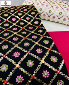 Tissu de velours de luxe brodé avec un design jacquard à paillettes pour robe de soirée, robe de fête et vêtements de mode formels - Product Image 6