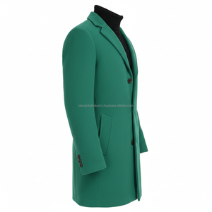 Manteau long pour homme, vert, imperméable, respirant, sur mesure, OEM, vente en gros - Product Image 4