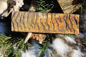 Plaquettes de manche de couteau en corne de cerf : paire de matières premières texturées et à motifs - Product Image 3