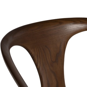Modern Midcentury Wood <b>Armchair</b> Upholstered Leather Seat <b>Dining</b> Chair Home Furniture - Product Image 4
