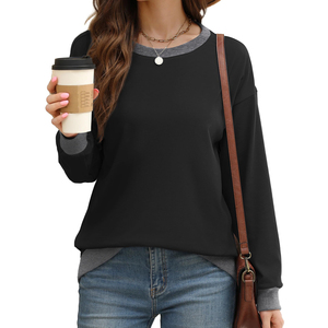 Sweat-shirts pour femmes à manches longues, vêtements de mode pour femmes, sweat-shirts décontractés en tricot pour l'hiver, faible MOQ - Product Image 5
