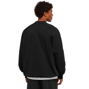 Sweat-shirt à col rond noir pour homme, de qualité supérieure, coupe ample, en molleton épais, style streetwear décontracté - Product Image 2