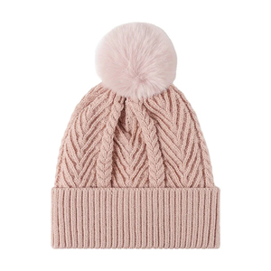 Unisex Striped <b>Beanie</b> Hat <b>With</b> <b>Pom</b> <b>Pom</b> 100% Acrylic Knitted Winter Cap For Adults Casual Style - Product Image 5
