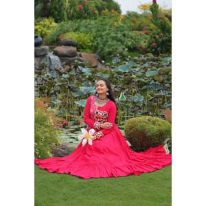 Robe de soirée à plusieurs niveaux brodée Kutchi Gamthi, spéciale Navratri - Product Image 4