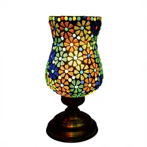 Lampe de table en mosaïque, verre coloré - Product Image 1