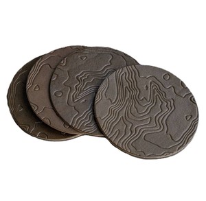 Decorative Faux Leather Coasters Embossed Pattern Premium Durable <b>Table</b> <b>Protector</b> With Holder For Hospitality Tabletop Accessory - Product Image 5
