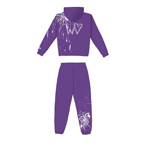 Personalizada de los hombres Vintage ecológico de dos piezas a cuadros Sun-Faded ácido lavado acampanado chándal 100% algodón Jogger sudaderas con capucha de invierno - Product Image 4