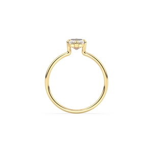 REYES Premium Quality 925 Sterling <b>Silver</b> <b>Emerald</b> Cut 0.98 Carat Moissanite <b>Ring</b> with GRA Certified 14K Gold Plated Jewelry - Product Image 6
