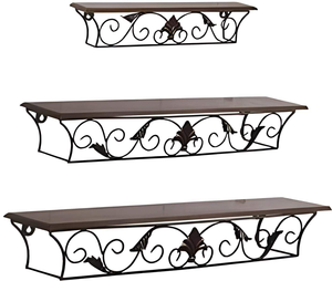 Ensemble de 3 décorations murales The Craft House, étagère murale moderne en métal doré, fil métallique et base en bois, décoration murale pour la maison - Product Image 4