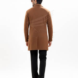 Manteau long en laine pour homme avec logo personnalisé, respirant, décontracté pour l'hiver, en vente en ligne - Product Image 2