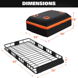 Portaequipajes de Techo Resistente de 64×39 Pulgadas, Capacidad de Carga de 200 lb, para SUV, Camioneta y Automóvil, con Barras Transversales GAPCGC003, Fabricado en Vietnam - Product Image 3