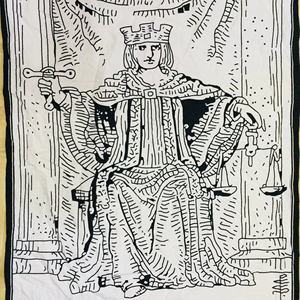 Justice Small <b>Poster</b> Tapestry Beautiful Cotton White Color Door Decor Wall Hanging Tarot Card Printed By Indian Consigners - Product Image 5