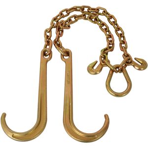 Cadena de Remolque con Gancho en J 5/16 X2 G70, Ganchos en J de Vástago Grande, 4700 Lbs, con Seguridad, Accesorios para Control de Carga en Remolques de Camiones de Plataforma - Product Image 2