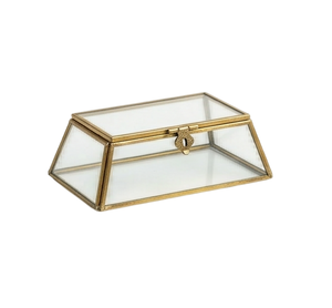 Luxury Geometric Jewelry <b>Box</b> With Gold Frame Clear Panels Exquisite Design Modern Storage Container Handmade Metal <b>Gift</b> Set - Product Image 5