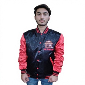 Custom Embroidery <b>Letter</b> Patches Vintage 3D Embroidery Satin Varsity <b>Jacket</b> High Quality 100% Polyester Quick Dry Custom <b>Men</b> - Product Image 1