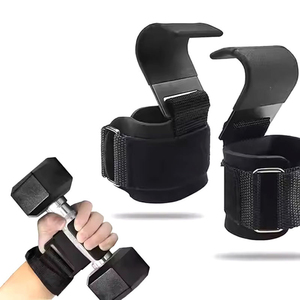 Private Label Heavy Duty Weightlifting Hooks Straps Low MOQ Gym Deadlift Wrist Support <b>Barbell</b> Hooks Supplier - Product Image 5
