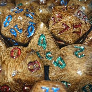 Artisan Wood Resin RPG <b>Dice</b> <b>Set</b> for Table Games Decorative Handmade Wooden Resin <b>Dice</b> Collection - Product Image 3