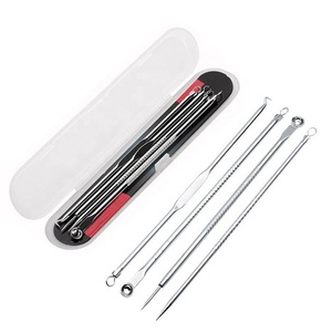 Professional 4-in-1 Stainless Steel Acne Extractor Kit Blackhead Remover Needles and Facial Pore Cleaner <b>Tools</b> - Product Image 1