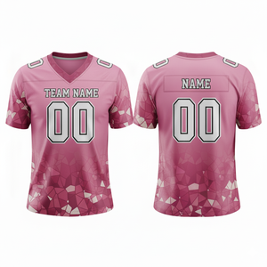 Custom Maroon Black American Football Jersey V-Neck Short Sleeve Sublimated Print Team <b>Name</b> Number Moisture Wicking Breathable - Product Image 4