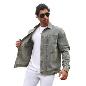 Veste en jean délavé rétro en coton de qualité supérieure pour hommes fermetures à boutons vintage Service OEM d'hiver de style Hip Hop personnalisé disponible - Product Image 2