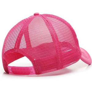 INDEX APPAREL Pink White Mesh Trucker Cap 6-Panel Adjustable Unisex Casual <b>Hat</b> Spring <b>Summer</b> Solid Color - Product Image 5