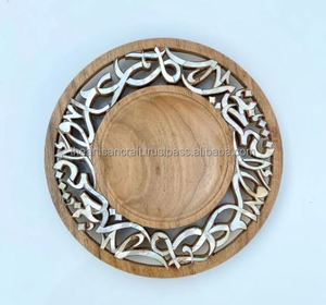 Bandeja de madera hecha a mano por Artisan Craft pulida para regalos para servir dulces Love & Nautical Style Souvenir - Product Image 5