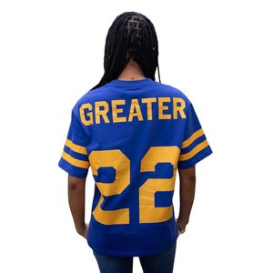 เสื้อยืด Sigma Gamma Rho Boxy Drip สำหรับผู้หญิง สีน้ำเงินทอง ทรงโอเวอร์ไซส์ ลายกราฟิกสมาคมนักศึกษากรีก สไตล์ลำลองแนวสตรีทแวร์ - Product Image 2